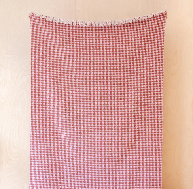 Pink Argyle Cotton Throw