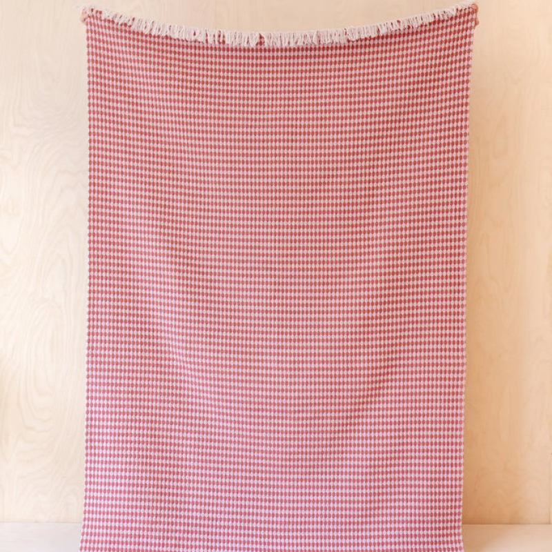 Pink Argyle Cotton Throw